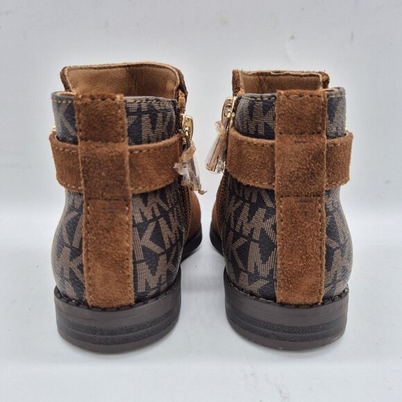 Michael Kors Girls Ankle Zip Up Boots Size 5 C Toddler Brown Leather. (42) - Picture 4 of 10